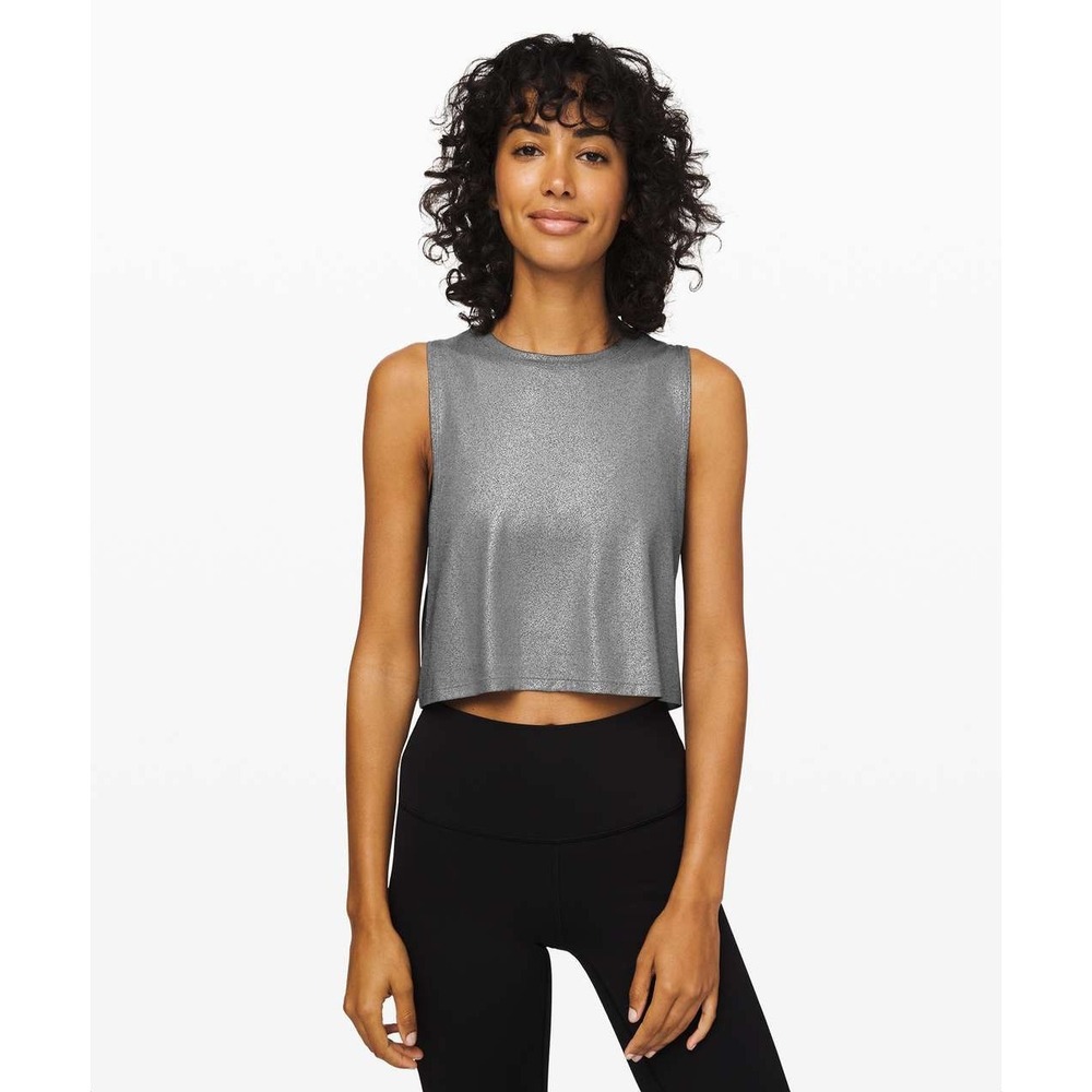 LULULEMON Muscle Love Crop Tank *Foil
Luminosity Foil Heathered Metal Grey, 8